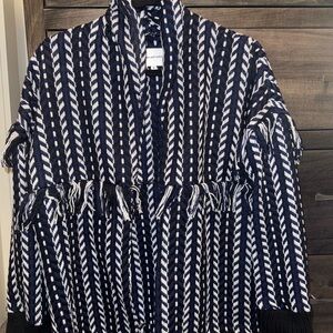 cupcakes & cashmere Black and White Striped Jacket
